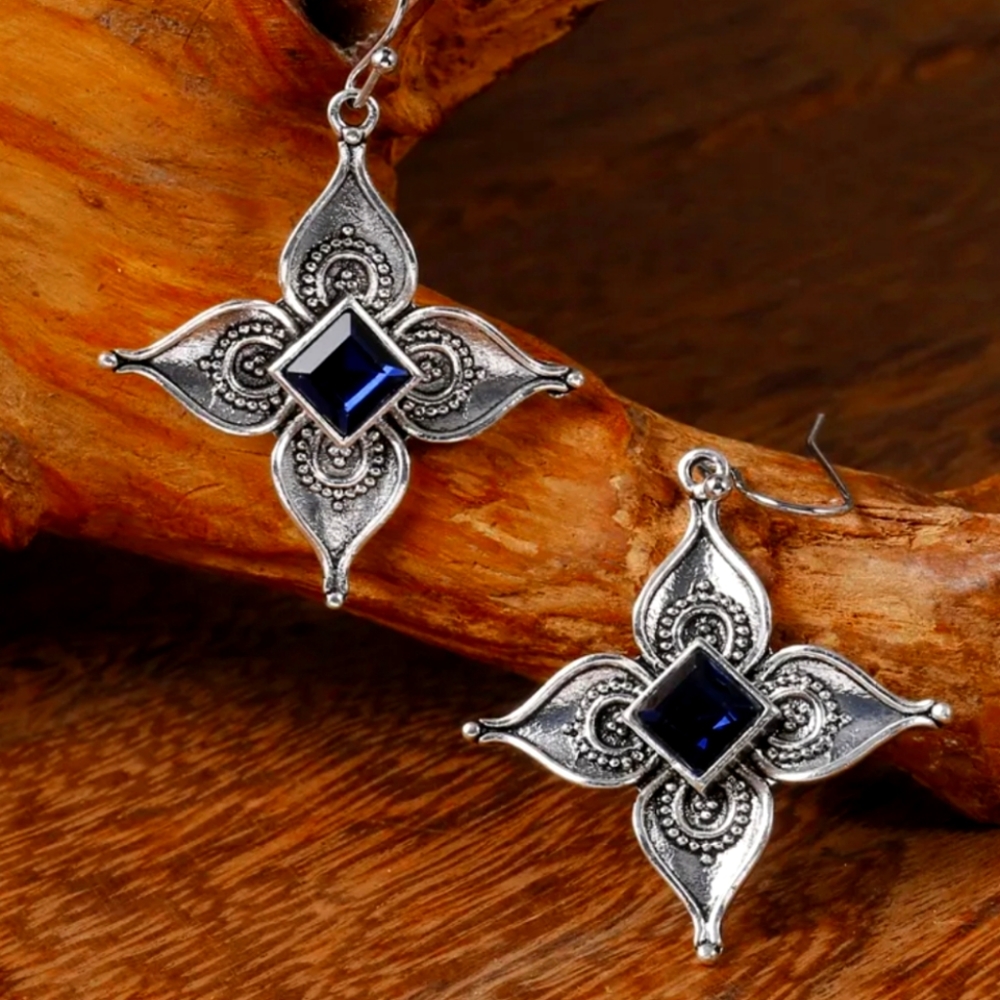 Silver plated Flower Earrings